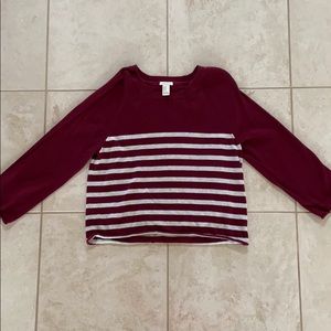 Maroon cropped light weight sweater